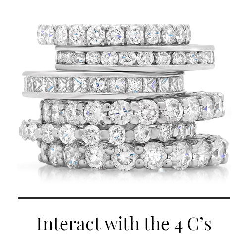 image of stacked diamond bands and text reading "Interact with the C's"