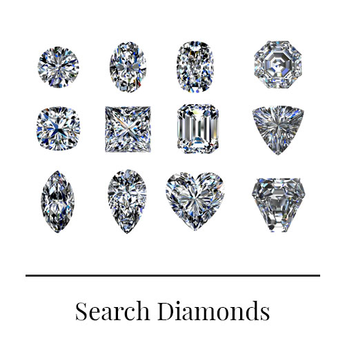 image of loose diamonds and text reading "Search Diamonds"