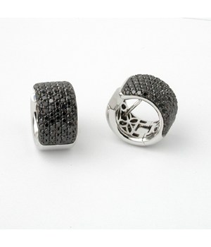 product image of black pave huggie hoops from Garavelli
