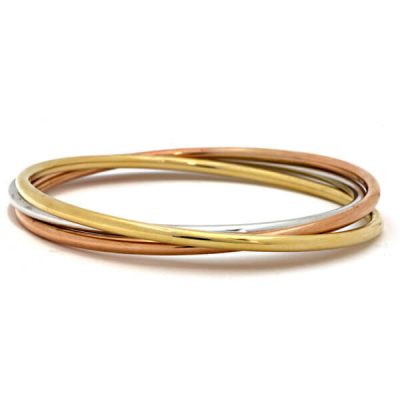 product image of three tone rolling bangle from Herco