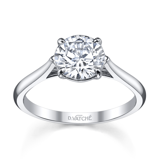 product image of round 6-prong solitaire diamond engagement ring in white metal from Vatche