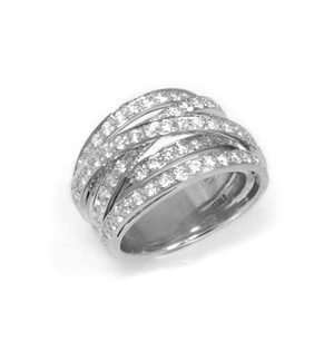 product image of white crisscross diamond ring