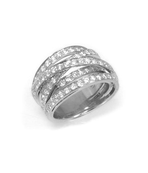 product image of white crisscross diamond ring