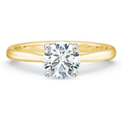 product image of yellow gold solitaire diamond engagement ring by Precision Set