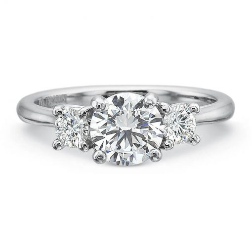 product image of three-stone round diamond engagement ring by Precision Set