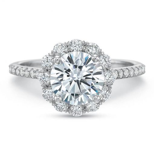 product image of round halo diamond engagement ring by Precision Set