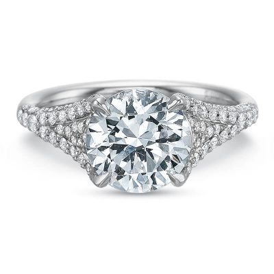 product image of tapered diamond shank engagement ring by Precision Set