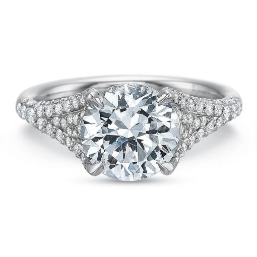 product image of tapered diamond shank engagement ring by Precision Set