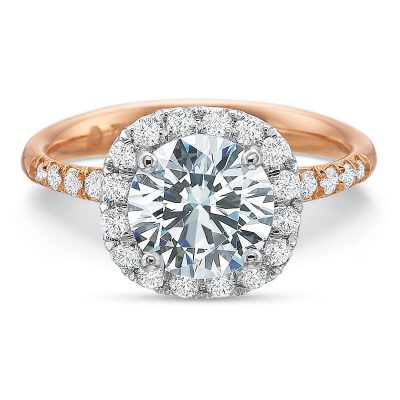 product image of rose gold halo diamond engagement ring by Precision Set