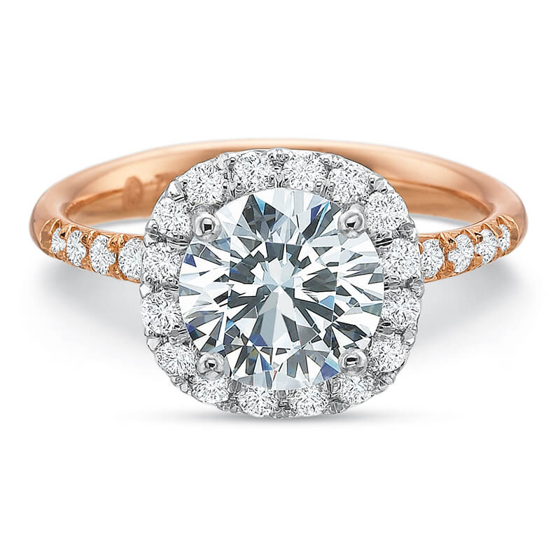 Precision Set Extraordinary Cushion Diamond Halo Engagement Ring | 2690 ...