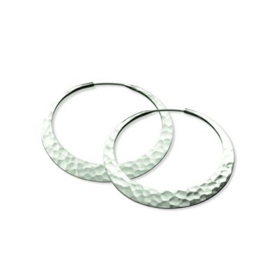 product image of silver hammered eclipse earrings from Toby Pomeroy