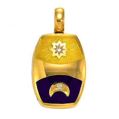 product image of blue and yellow star and moon locket by Victor Mayer