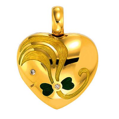 product image of yellow gold and diamond heart locket by Victor Mayer