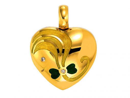 product image of yellow gold and diamond heart locket by Victor Mayer