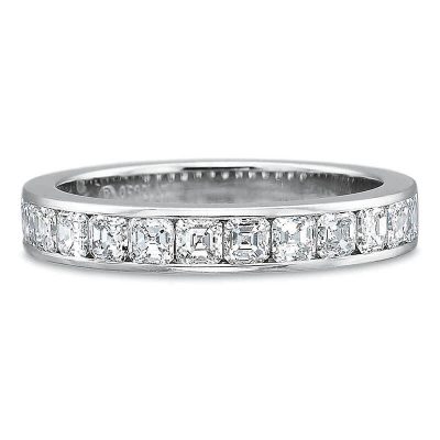 product image of white gold Channel Set Asscher Cut Diamond Band by Precision Set