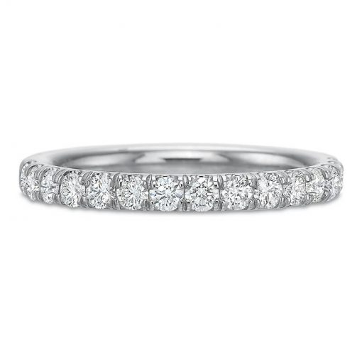 Product image of white gold diamond eternity band with round diamonds by Precision Set