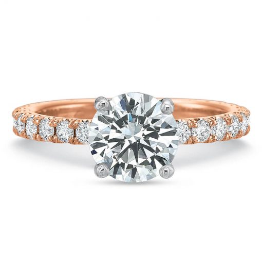Product image of rose gold round diamond engagement ring by Precision Set