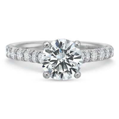 Product image of white gold round diamond engagement ring by Precision Set