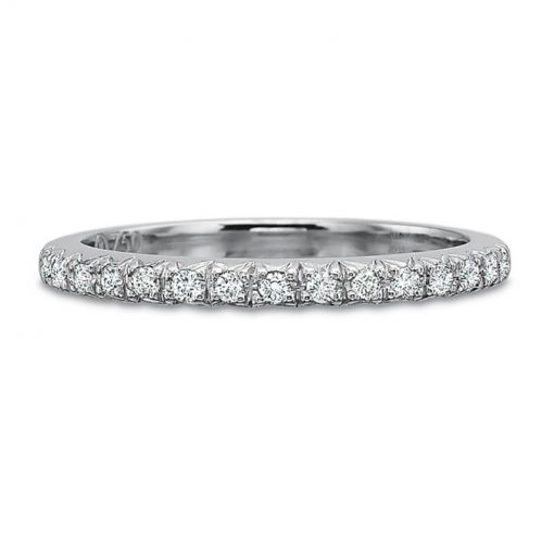 Product image of white gold French-cut diamond band by Precision Set