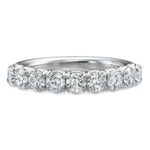 Product image of white gold round diamond band by Precision Set