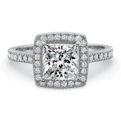 product image of square halo diamond engagement ring by Precision Set