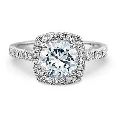 product image of cushion halo diamond engagement ring by Precision Set