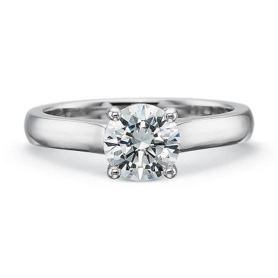 Product image of white gold round diamond solitaire engagement ring by Precision Set