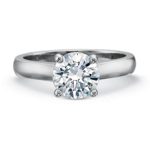 Product image of white gold round solitaire diamond engagement ring by Precision Set