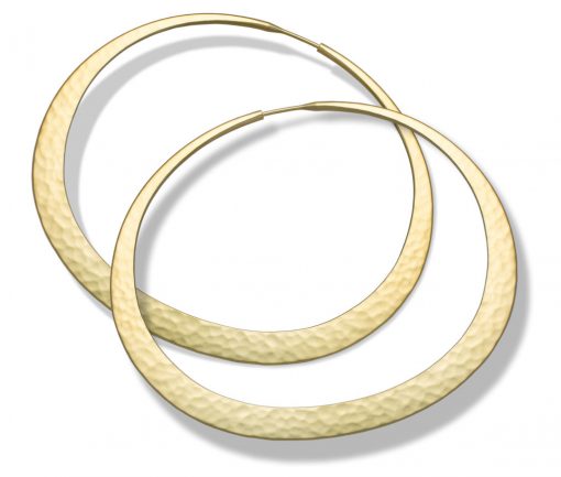 product image of yellow gold hammered eclipse earrings from Toby Pomeroy