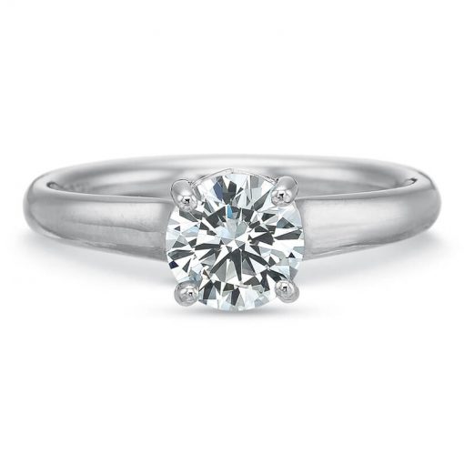 Product image of white gold round solitaire engagement ring by Precision Set