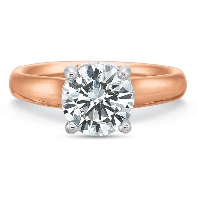 Product image of rose gold solitaire diamond engagement ring by Precision Set