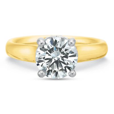 Product image of yellow gold solitaire diamond engagement ring by Precision Set