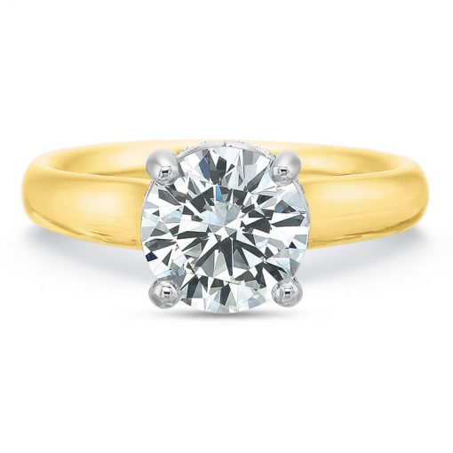 Product image of yellow gold solitaire diamond engagement ring by Precision Set