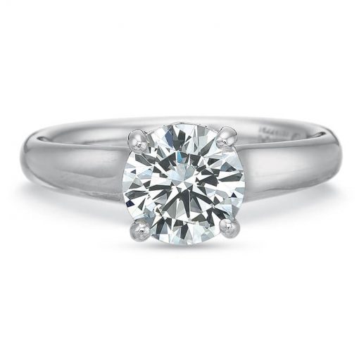 Product image of white gold round solitaire engagement ring by Precision Set