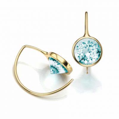 product image of comet huggies with blue topaz from Toby Pomeroy