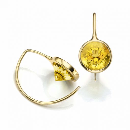 product image of comet huggies with yellow citrine from Toby Pomeroy