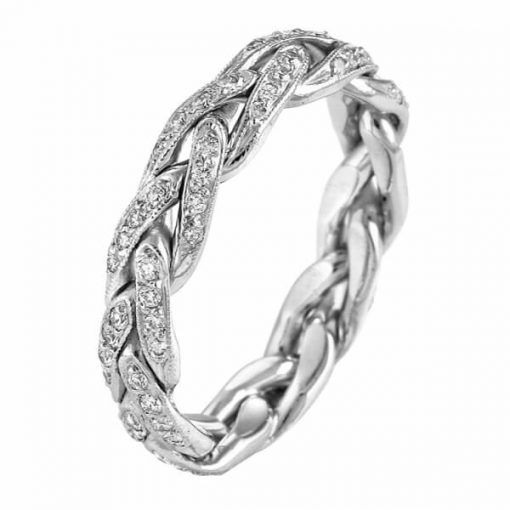 product image of braided diamond eternity band from Renaissance Platinum
