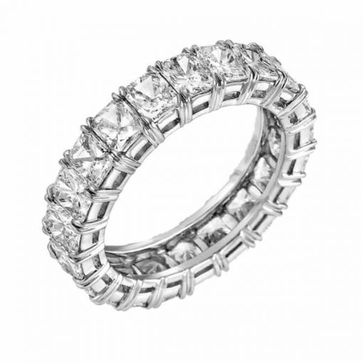 product image of radiant cut diamond eternity band from Renaissance Platinum