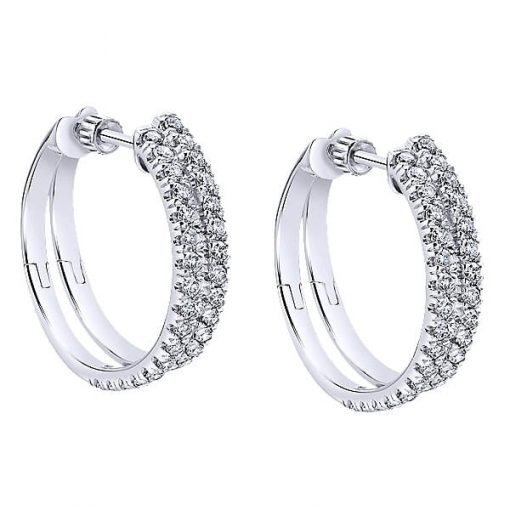 product image of double hoop diamond earrings