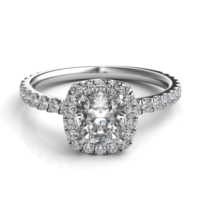 product image of cushion shaped halo diamond engagement ring from Sasha Primak