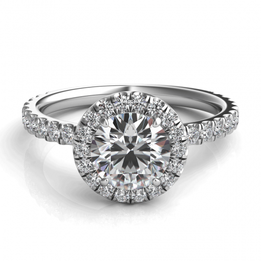 product image of round halo diamond engagement ring from Sasha Primak