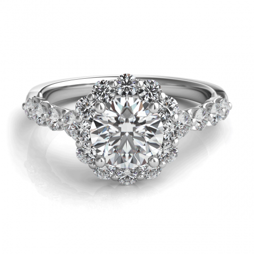 product image of round diamond halo engagement ring from Sasha Primak