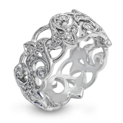product image of fleur de lis motif diamond band by Simon G.