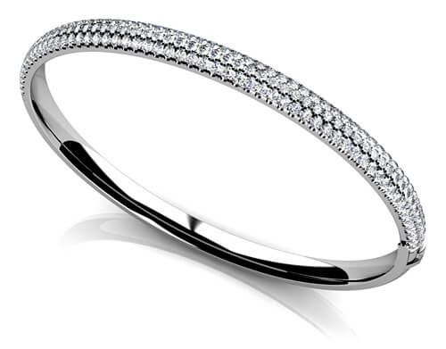 product image of pave diamond hinged bangle bracelet