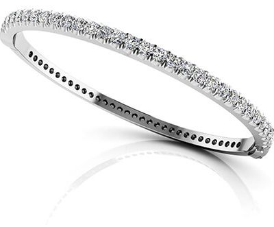 product image of round diamond hinged bangle bracelet