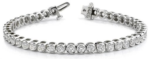 product image of roundbezel-set diamond tennis bracelet