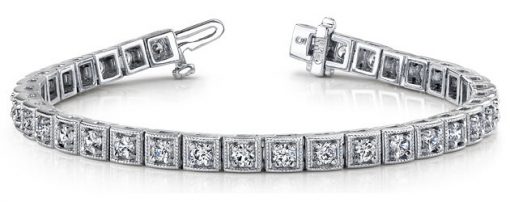 product image of milgrained diamond tennis bracelet