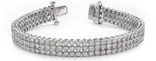 product image of three-row diamond tennis bracelet