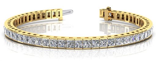 product image of bar-set princess cut diamond tennis bracelet in yellow