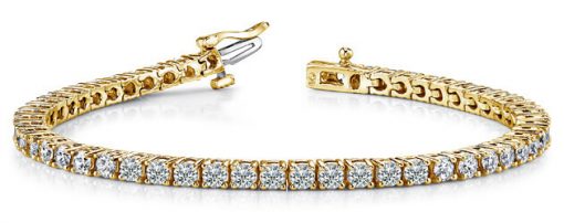 product image of round prong-set diamond tennis bracelet in yellow